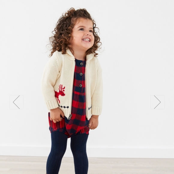 2/40 Hanna Andersson holiday Dear Deer Sweater Jacket In Cotton & Merino - Picture 1 of 16